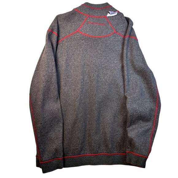 Tommy Bahama Mens Reversible 1/4 Zip Pullover Sweater XL Red Gray Coastal Casual - Picture 7 of 11